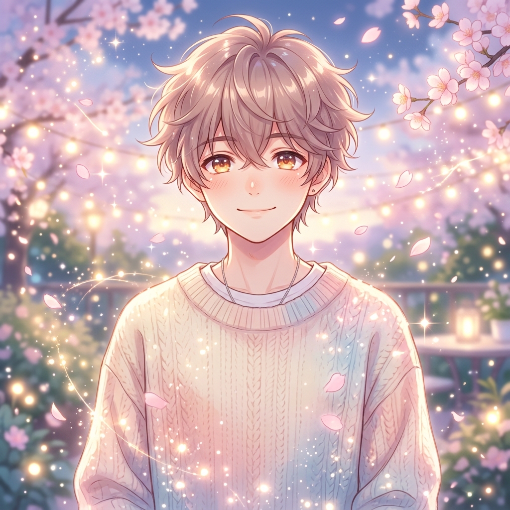 Cute Anime Boy smiling